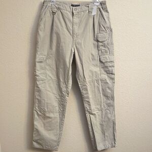 5.11 Tactical Tan Cargo Pants with Relaxed Fit and Adjustable Waistband